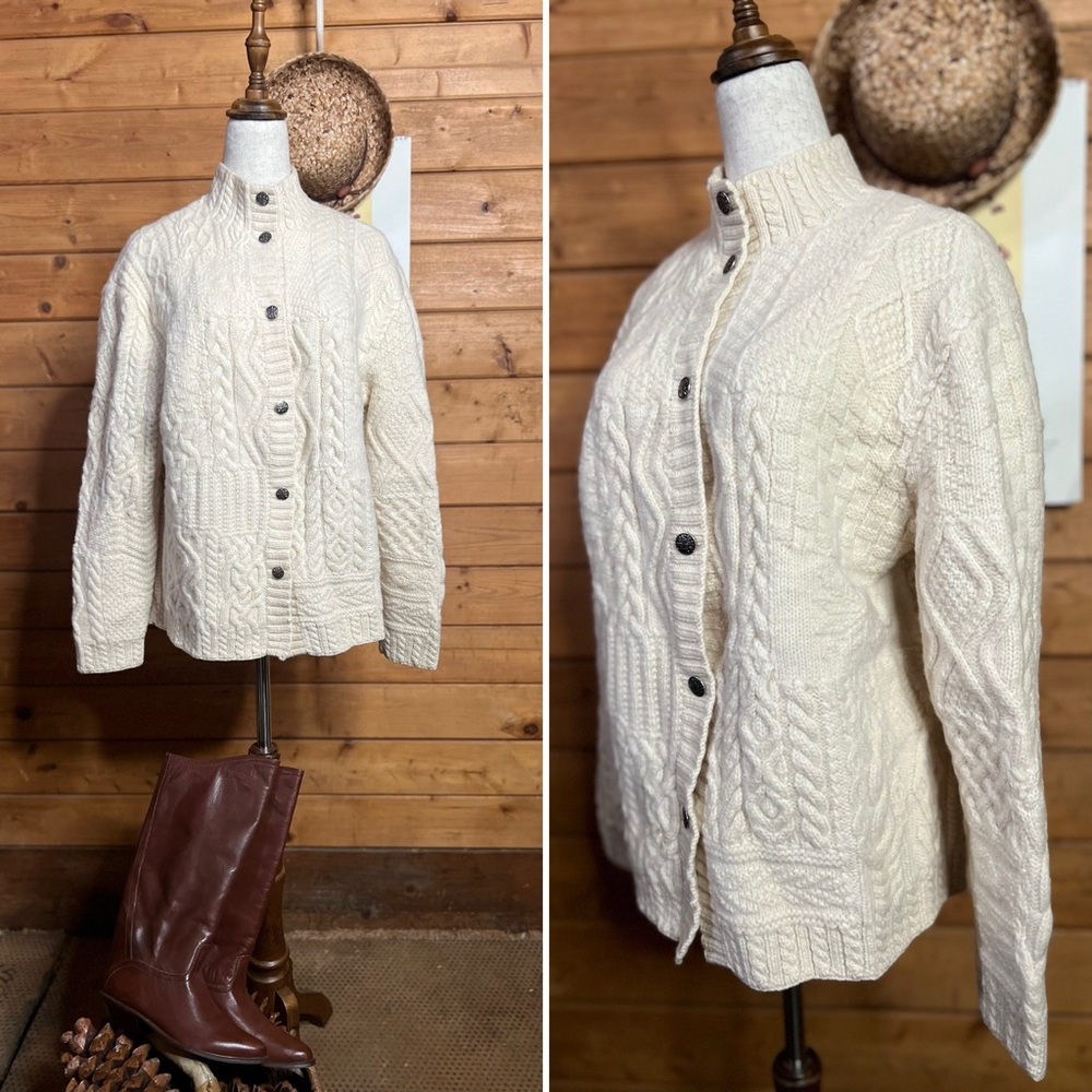 Ralph Lauren Ivory Cable Knit Cardigan